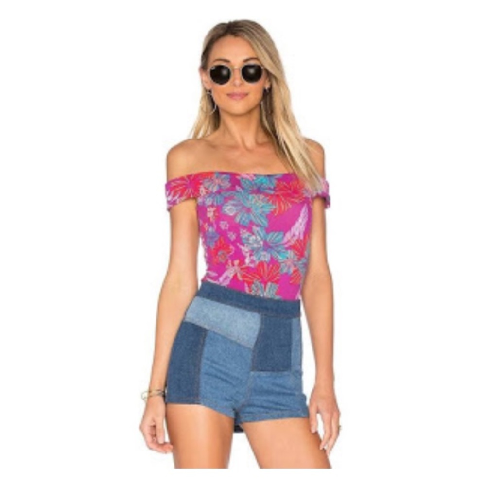 Free People Floral Bodysuit Small